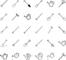 Gardening Tools Shovels, Spades, Rakes, Watering Cans, and More