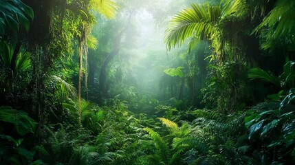 Lush Rainforest Path: A Mystical Journey Into the Emerald Green Heart of Nature