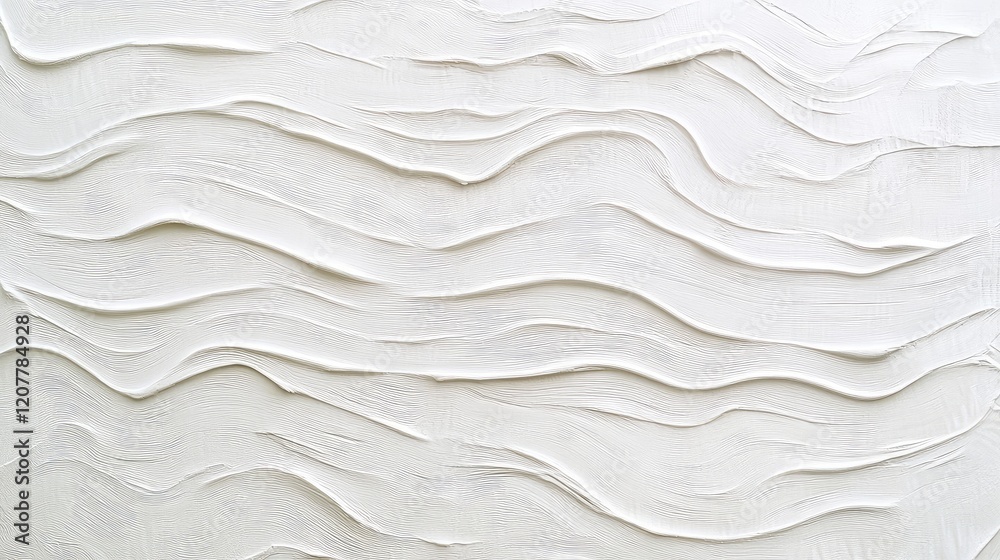 Poster textured white wall surface with wavy patterns and grooves suitable for background or design element