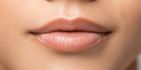 Fototapeta premium Close-up of Lips and Adjacent Facial Skin