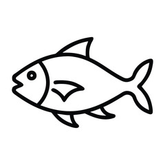 Simple Line Art Illustration of a Fish, fish icon, fish logo