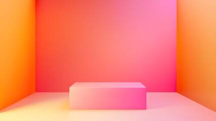 A gradient of soft sunset oranges and pinks with a clear blank space in the middle for showcasing a product