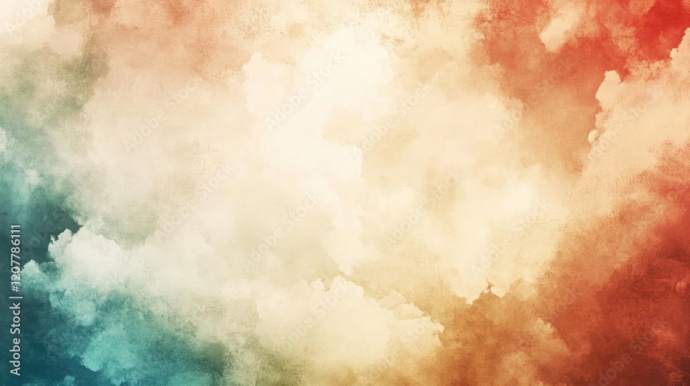 Aufkleber abstract colorful cloud texture background with soft gradients in warm and cool tones and ample copy