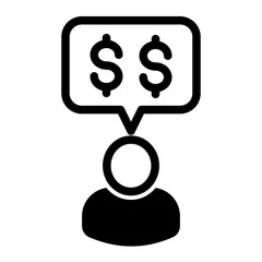 Money Talk Icon with Mixed Style