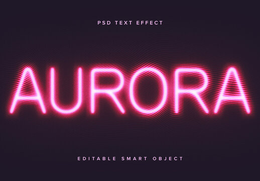 Pink Neon Distorted Blur Text Effect Mockup