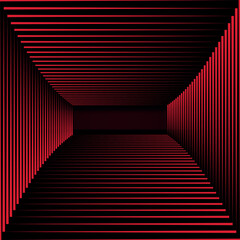 Fototapeta premium Abstract red laser beam. Transparent isolated on black background. Vector illustration.the lighting effect