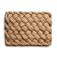 Obraz premium Woven jute doormat with textured surface, perfect for entrance decor. This natural fiber mat adds warmth and style to any doorway, enhancing your home aesthetic appeal