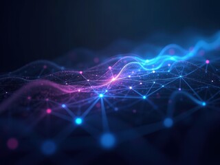 Quantum cryptography concepts visualized with futuristic digital wave patterns in a highresolution setting