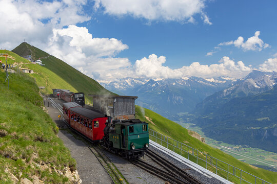 Brienz Rothorn train at Brienzer Rothorn mountain, Bernese Oberland, Switzerland