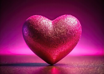 Fototapeta premium Heart on Pink Background, Conceptual Photography, Abstract Art