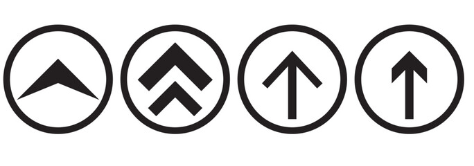 Swipe icons set. Up arrow button symbols. Scrolling, slide icon collection. Vector illustration