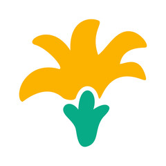 Flower bud decorative modern element