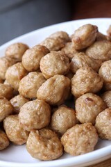 Close up of meatballs homemade