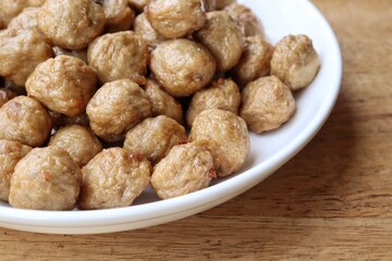 Close up of meatballs homemade