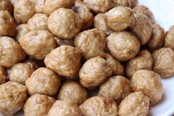 Close up of meatballs homemade