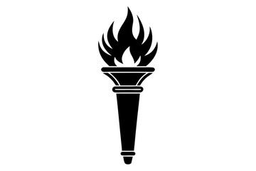 Elegant Torch Light Silhouette Icon on a Clean White Background