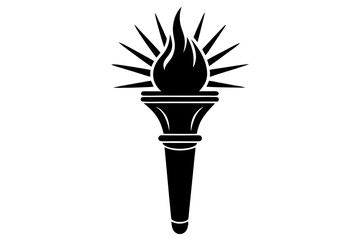 Elegant Torch Light Silhouette Icon on a Clean White Background