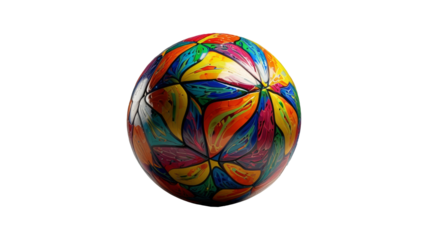 Coloring football isolated on transparent background. Copy space.