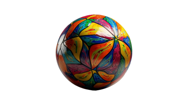 Coloring football isolated on transparent background. Copy space.