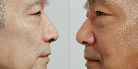 Obraz premium Comparative Images of Male Facial Skin Texture