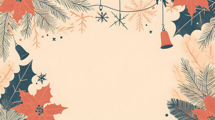 Luxurious Christmas and Holiday Promotion Banner with Elegant Ornaments, for Tags, Posters, and Banners with Ample Space for Custom Text Overlay