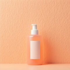 Peach Colored Soap Dispenser Bottle Mockup