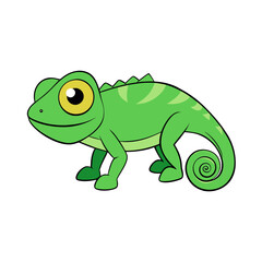 green chameleon cartoon