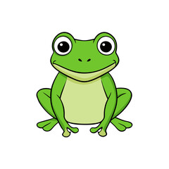 green frog isolated on white