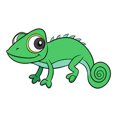 chameleon cartoon isolated on white