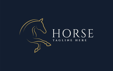 horse logo vector illustration, stylish horse logo template