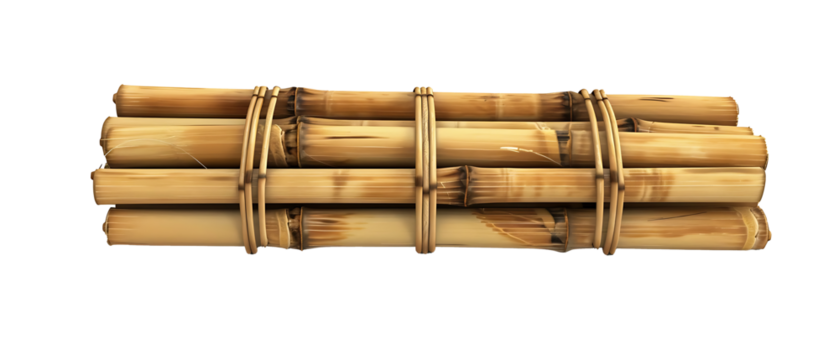 bamboo sticks isolated on a transparent background 