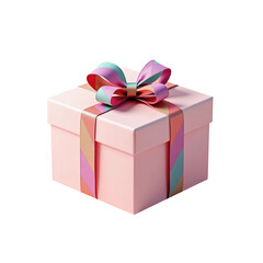 Obraz premium Gift box with pastel colors and a ribbon on top