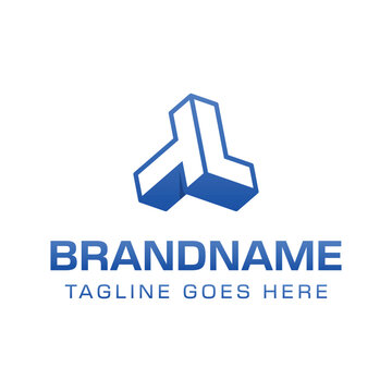 Letters TL 3D Monogram Logo, Symbolizes strength, dynamism, and technology