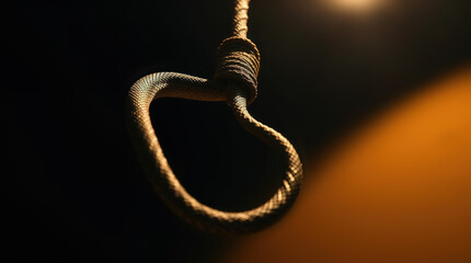 Rope noose covered with snake skin texture for execution by hanging