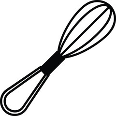 Stainless Steel Whisk Vector Silhouette High Quality Kitchen Utensil Design
