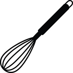 Stainless Steel Whisk Vector Silhouette  High Quality Kitchen Utensil Design