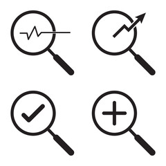 search icon button,magnifying glass loupe sign symbol, magnifier icon