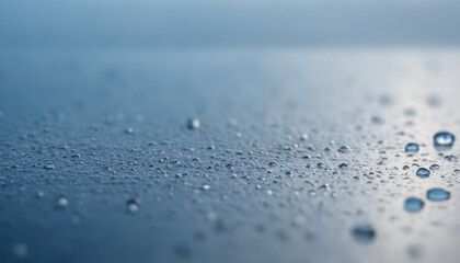 Obraz premium Close-up of water droplets on surface with soft bokeh background