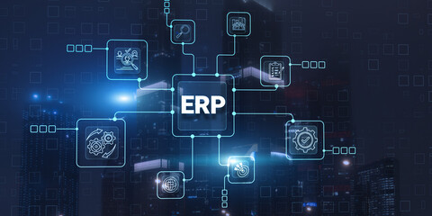 Enterprise Resource Planning ERP Management Business Technology Concept