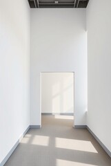 Fototapeta premium Modern Minimalist Interior with Natural Light and Open Doorway