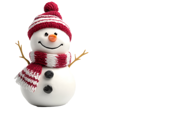 snowman isolated on a transparent background 