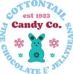 Fototapeta premium Easter Retro design, Easter Family,Groovy Style Easter Day Design,funny easter,Cut Files,bunny, nurse, mommy