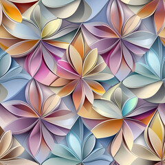 Geometric origami-inspired seamless patterns japanese folding art paper design colorful environment diy aesthetic for modern decor