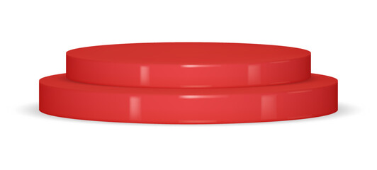 Pedestal or podium for product presentation. Vector isolated realistic 3d scene for winner of contest or challenge. Minimalist promotional showroom place, marketing and display for clients