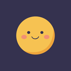 Cute smiling sun illustration on dark background
