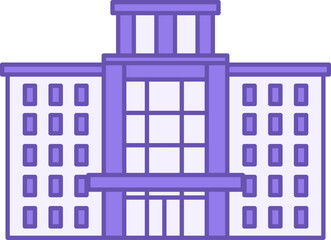 Colored Office Building Icon. Vector Icon. Modern Building, Architecture. Financial Institution, Business Center. Office Concept