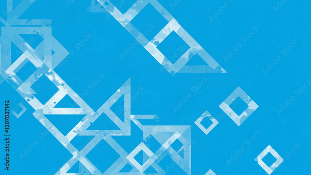 Poster contemporary abstract blue backdrop featuring layers of textured white translucent material arranged