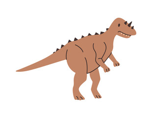 Extinct animals personage with thorns and claws. Vector isolated dino with fangs, cute character for nursery or game design. Dinosaur of Jurassic era period, Iguanodon predator, gigantic creature