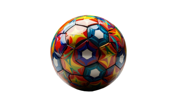 Football isolated on transparent background. Copy space.