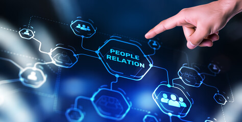 People Relation Social media. Business and communication technology concept